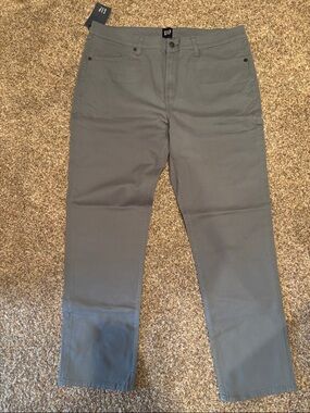 GAP Olive Green Straight-Leg Trousers